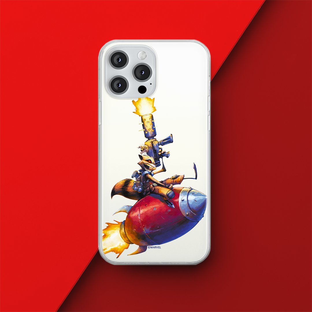 Etui Rocket 007 Marvel Nadruk częściowy Przeźroczysty Producent: Samsung, Model: S23
