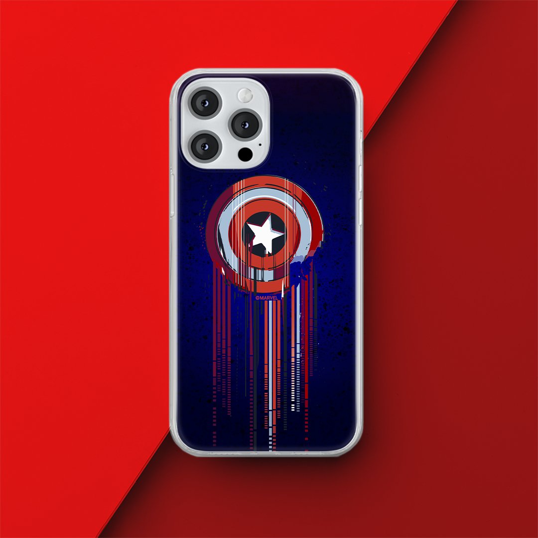 Etui Kapitan Ameryka 017 Marvel Nadruk pełny Granatowy Producent: Samsung, Model: S23 PLUS