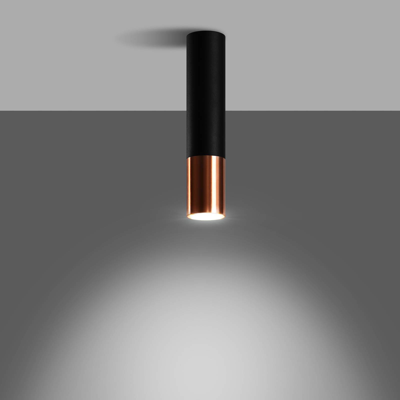 Euluna Thalassa downlight 1flg czarny/miedziany 29cm
