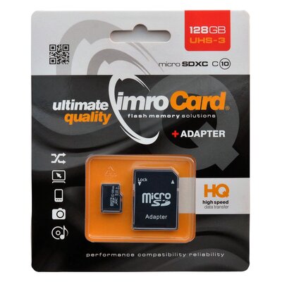 IMRO 128GB microSDXC kl. 10 UHS-3 + adapter