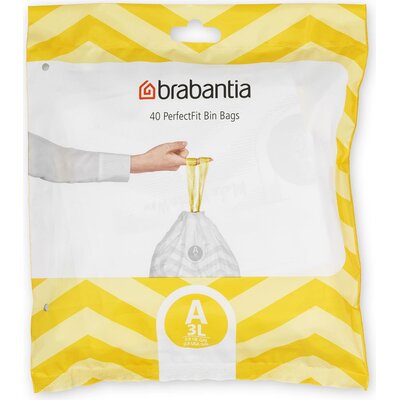 Brabantia PerfectFit worki na śmieci 3 L A) 40 szt w rolce White