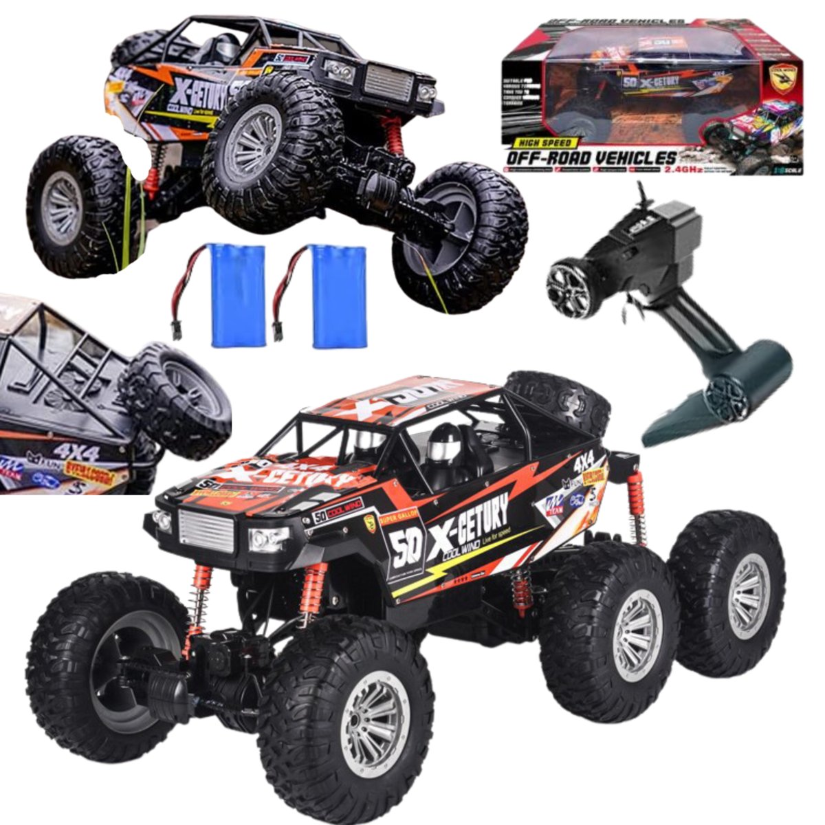 Mega Duży Jeep Samochód Auto Terenowe Zdalnie Sterowany Na Pilot 4X4 Rc
