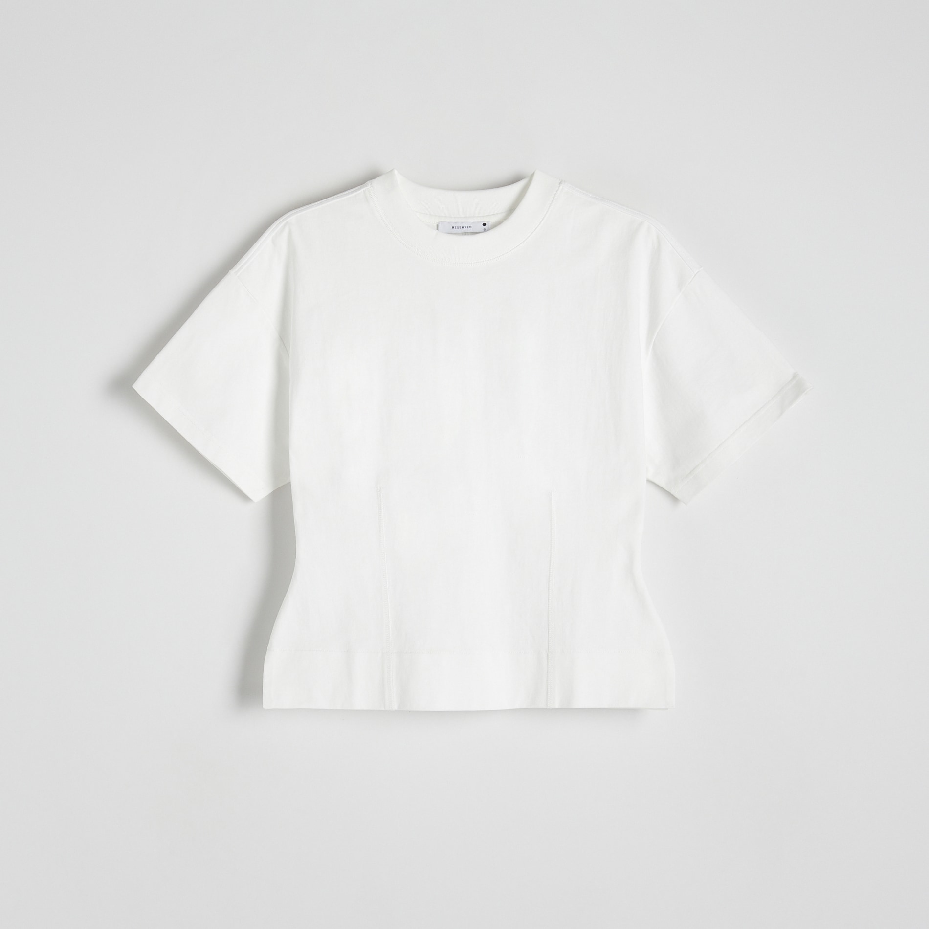 Reserved - Taliowany t-shirt - Biały