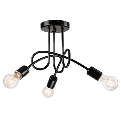 Euluna Lampa sufitowa Joiy, przeplatana, 3-pkt., czarna