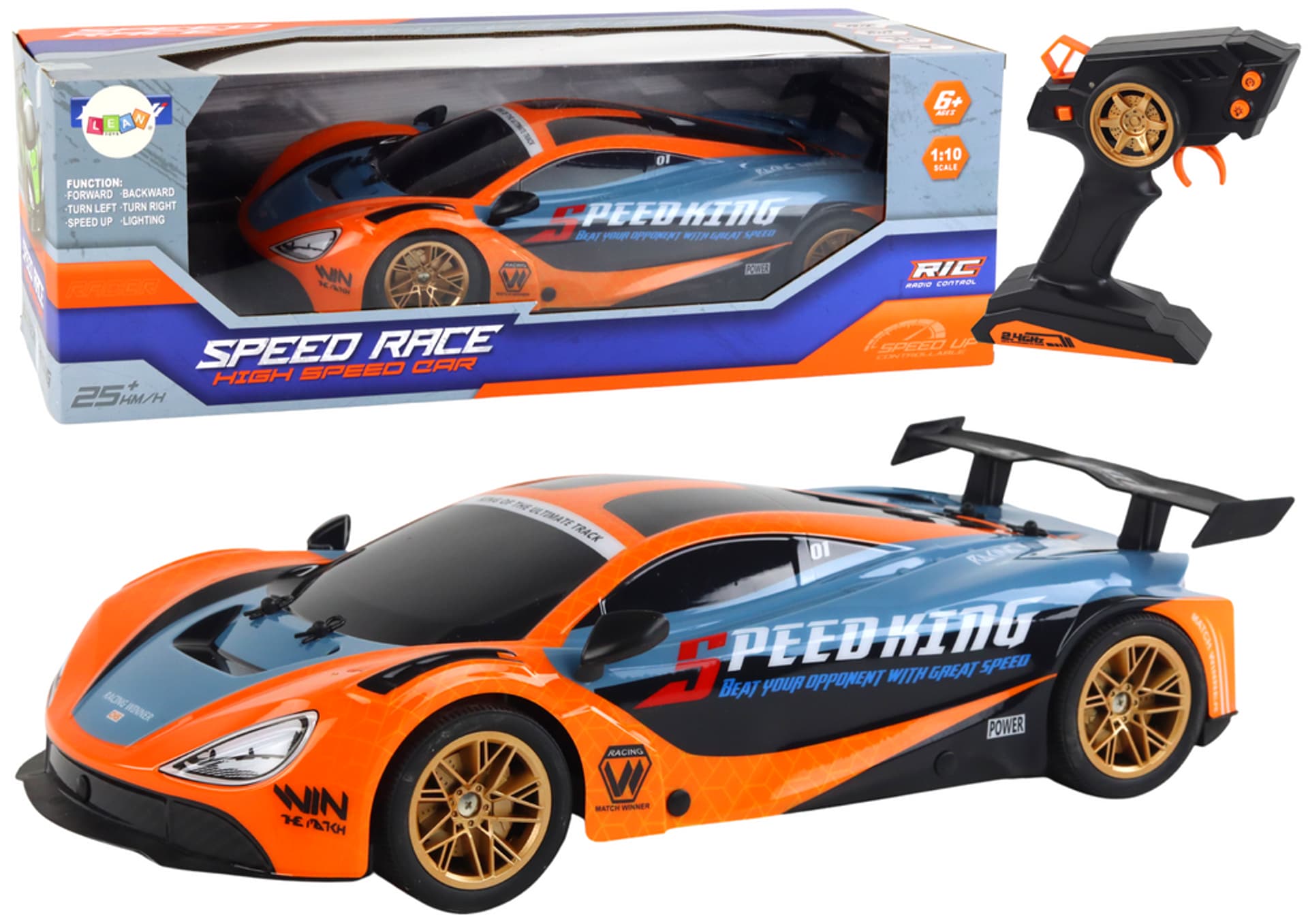 Auto sportowe R/C 1:10 pomarańczowe Leantoys