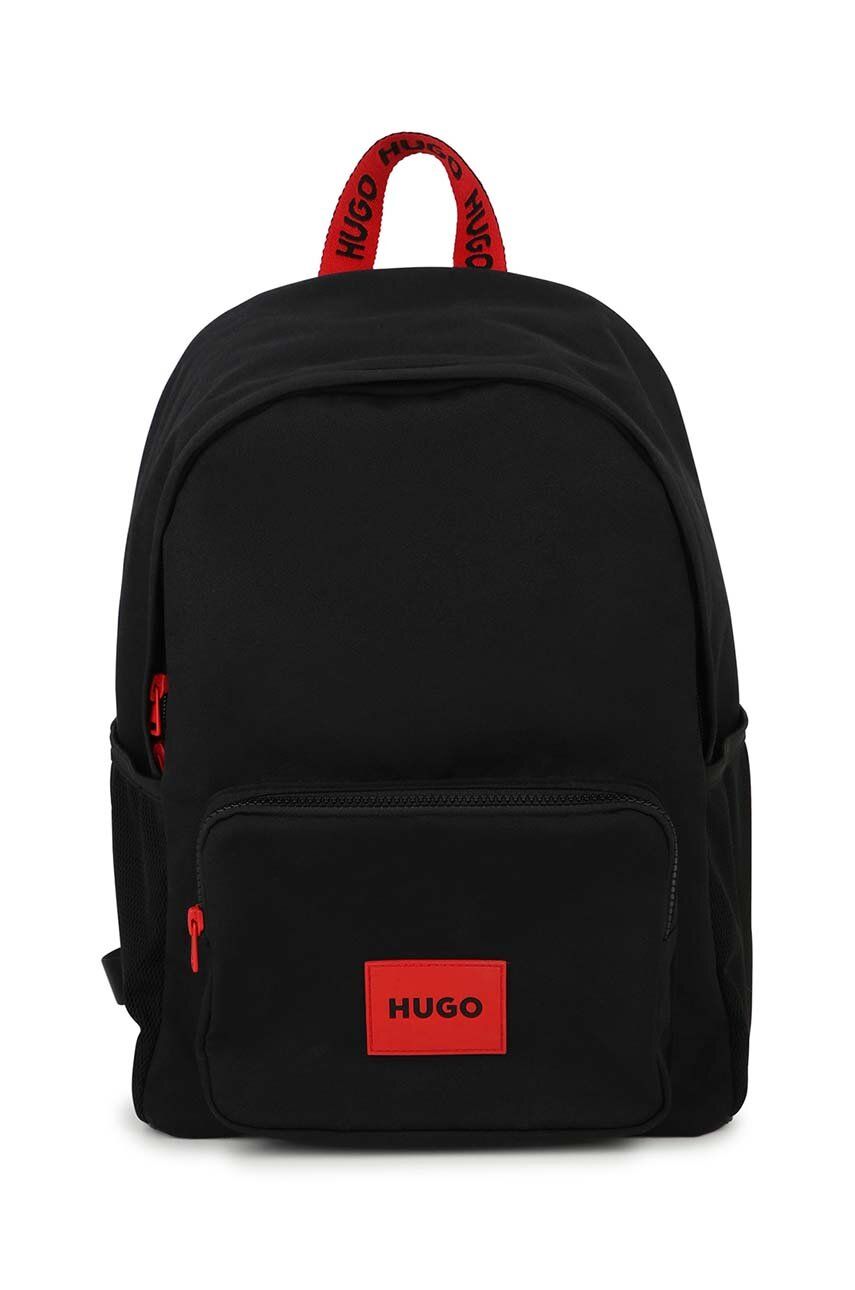 HUGO plecak dziecięcy kolor czarny duży gładki - Hugo