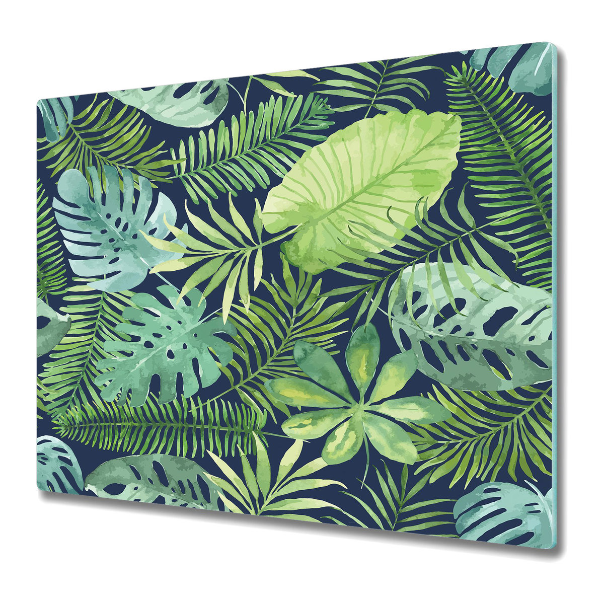 Deska Do Krojenia ze Szkła Hartowanego 60x52 cm - Egzotyczne liście