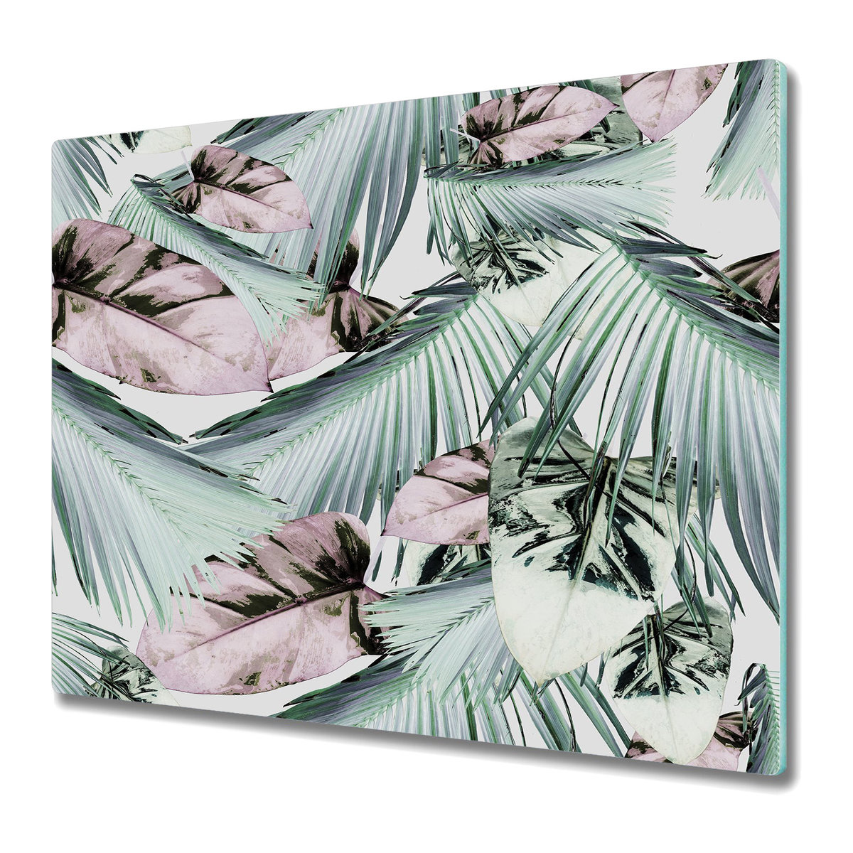 Szklane Deski Kuchenne z Unikalnymi Wzorami 60x52 cm - Liście tropikalne