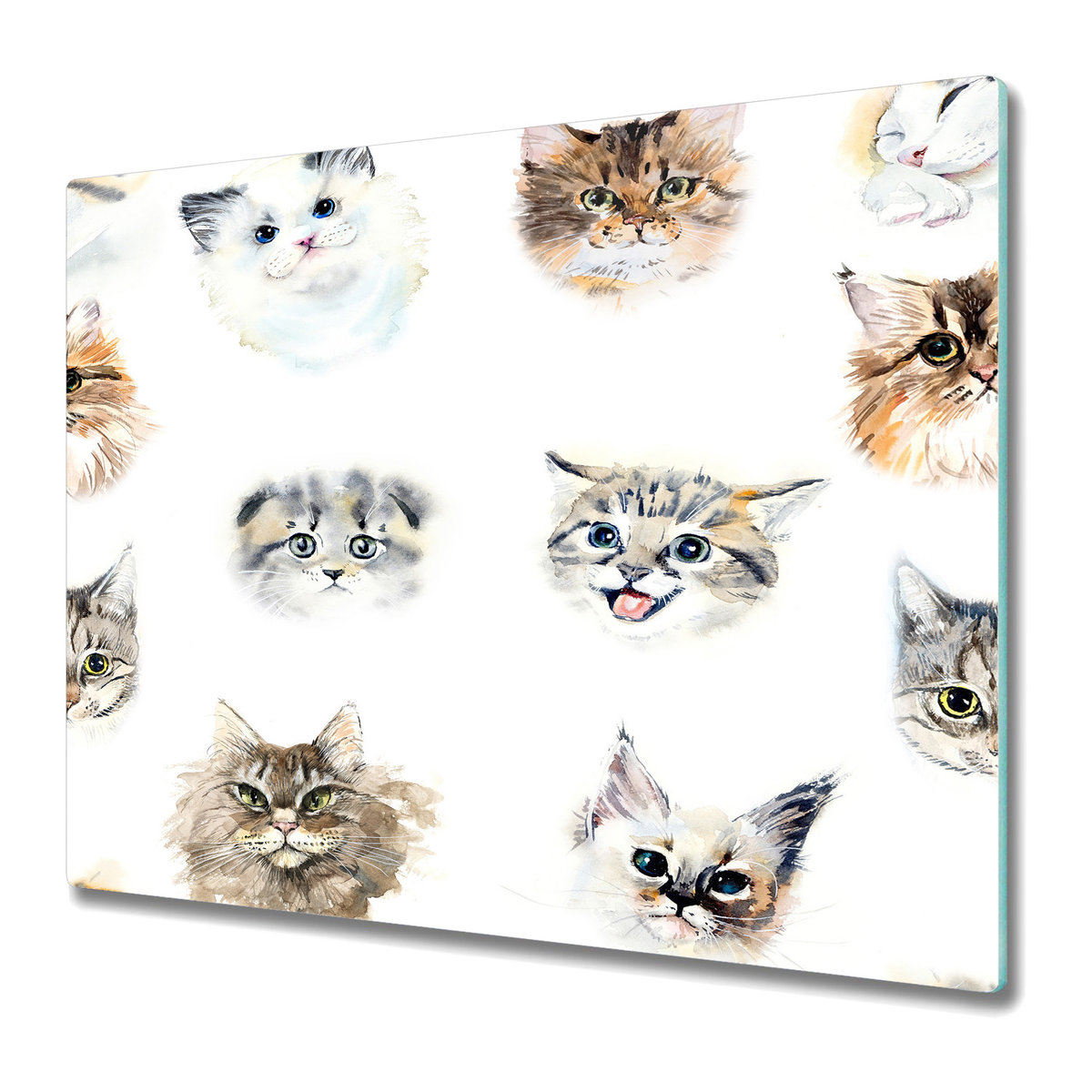 Szklana Osłona na Kuchenkę - Deska Do Krojenia 60x52 cm - Koty