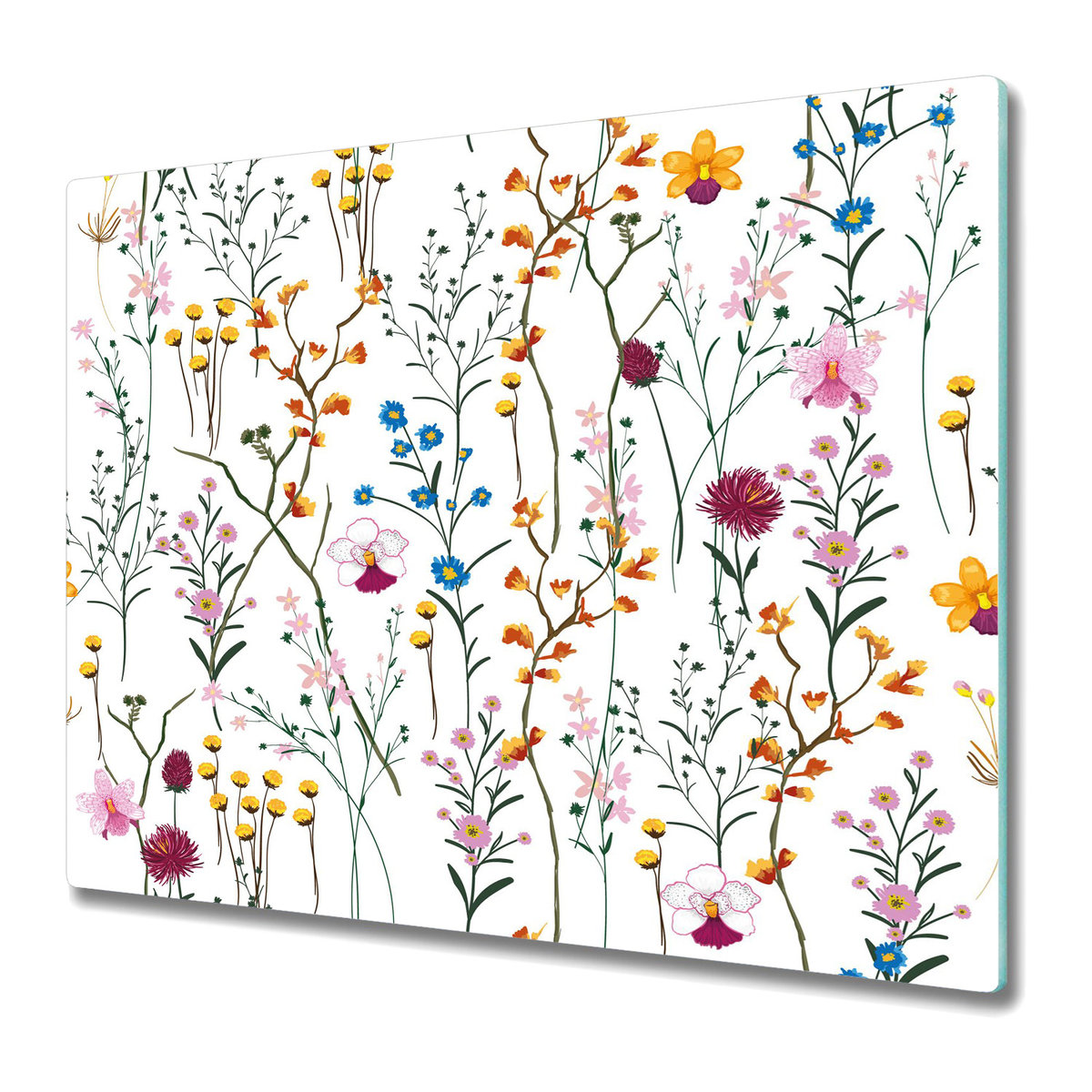 Szklane Deski Kuchenne - Dekoracyjny Element 60x52 cm - Polne kwiaty