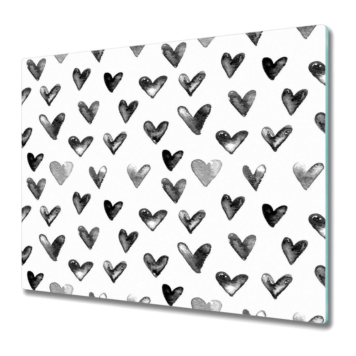 Funkcjonalna Deska Kuchenna - Osłona indukcji 60x52 cm - Czarne malowane serca