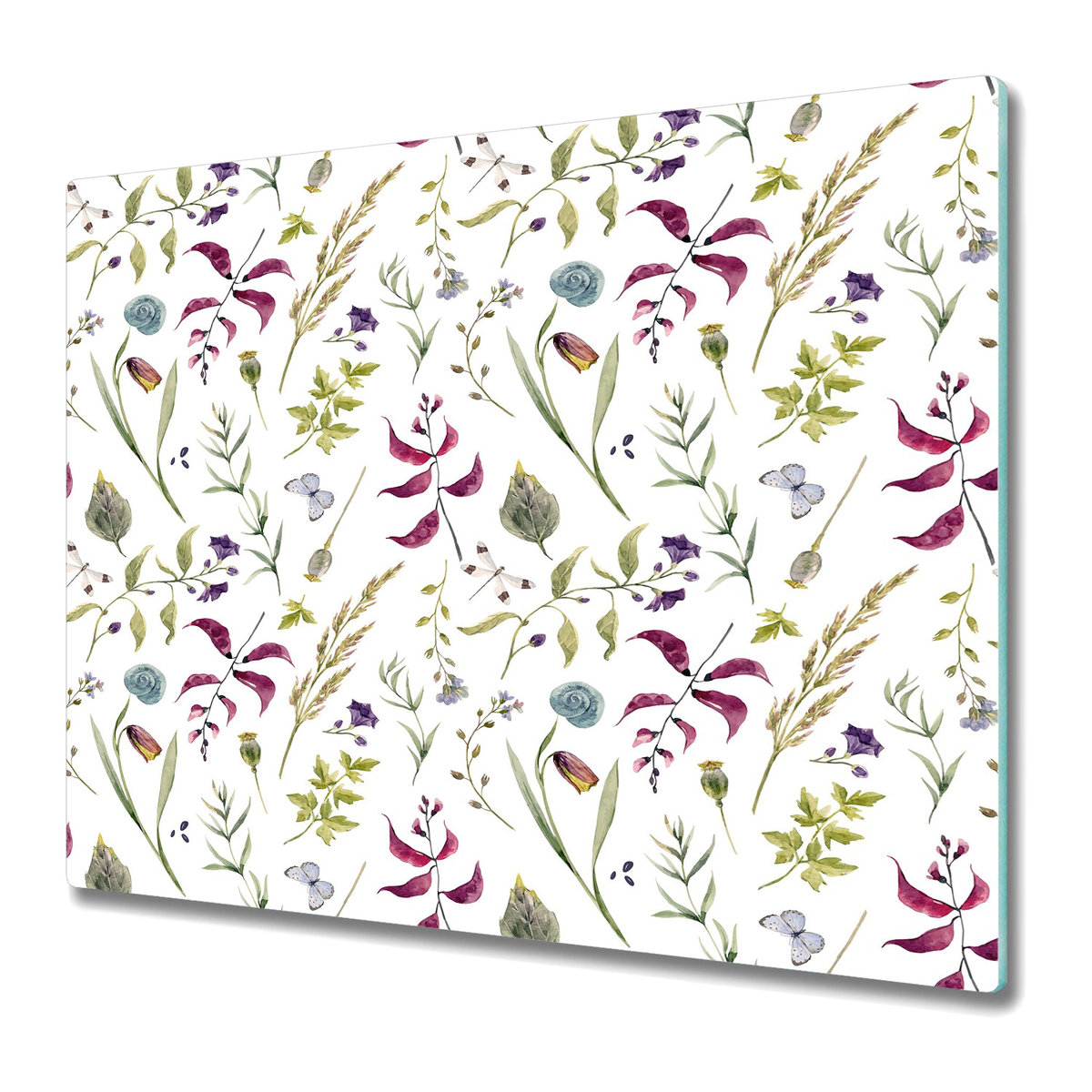 Stylowa Deska Do Krojenia ze Szkła Hartowanego 60x52 cm - Kwiat botaniczny