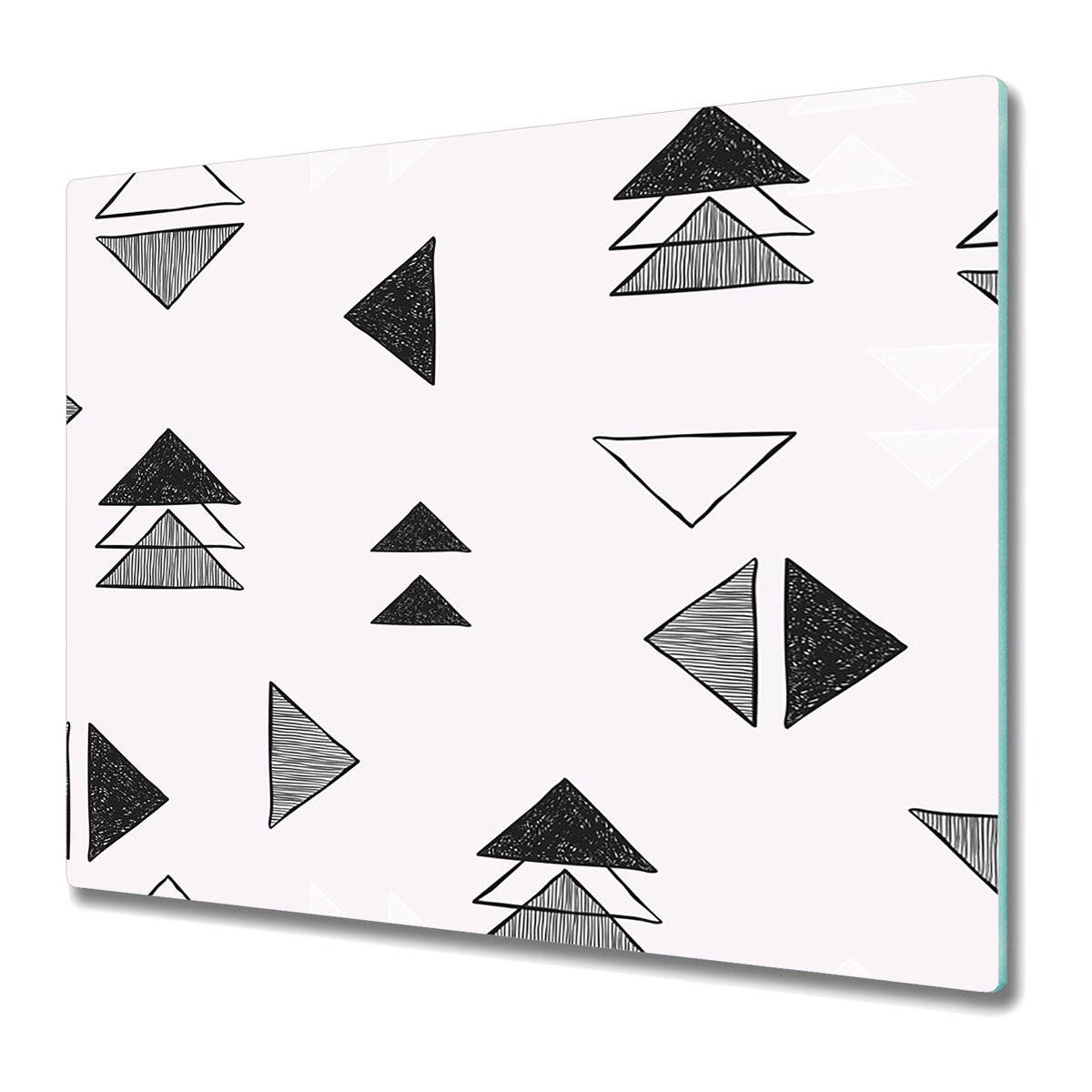 Szklane Deski Kuchenne - Dekoracyjny Element 60x52 cm - Geometryczny wzór trójkąty