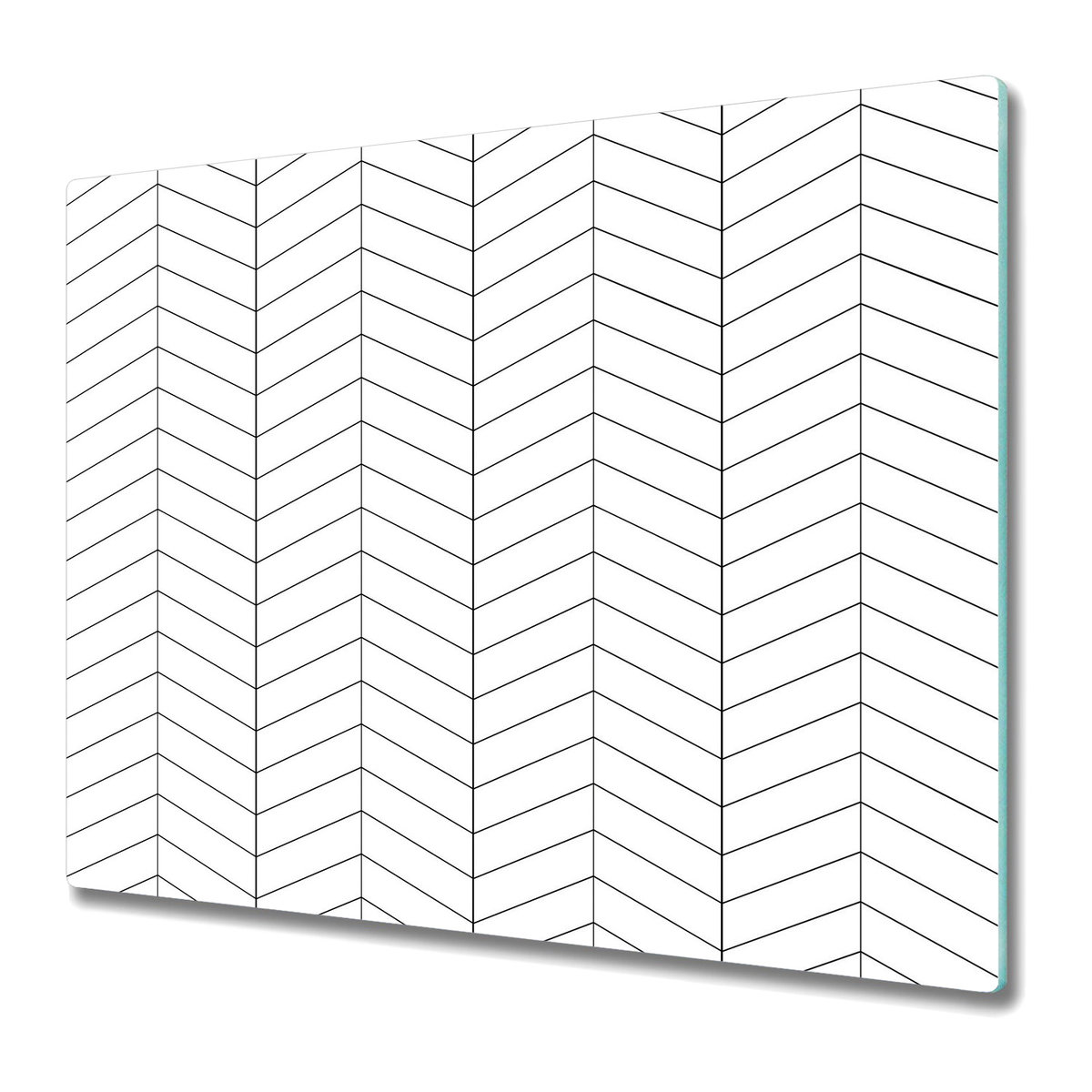 Dekoracyjna Deska Kuchenna ze Szkła 60x52 cm - Geometryczna jodełka