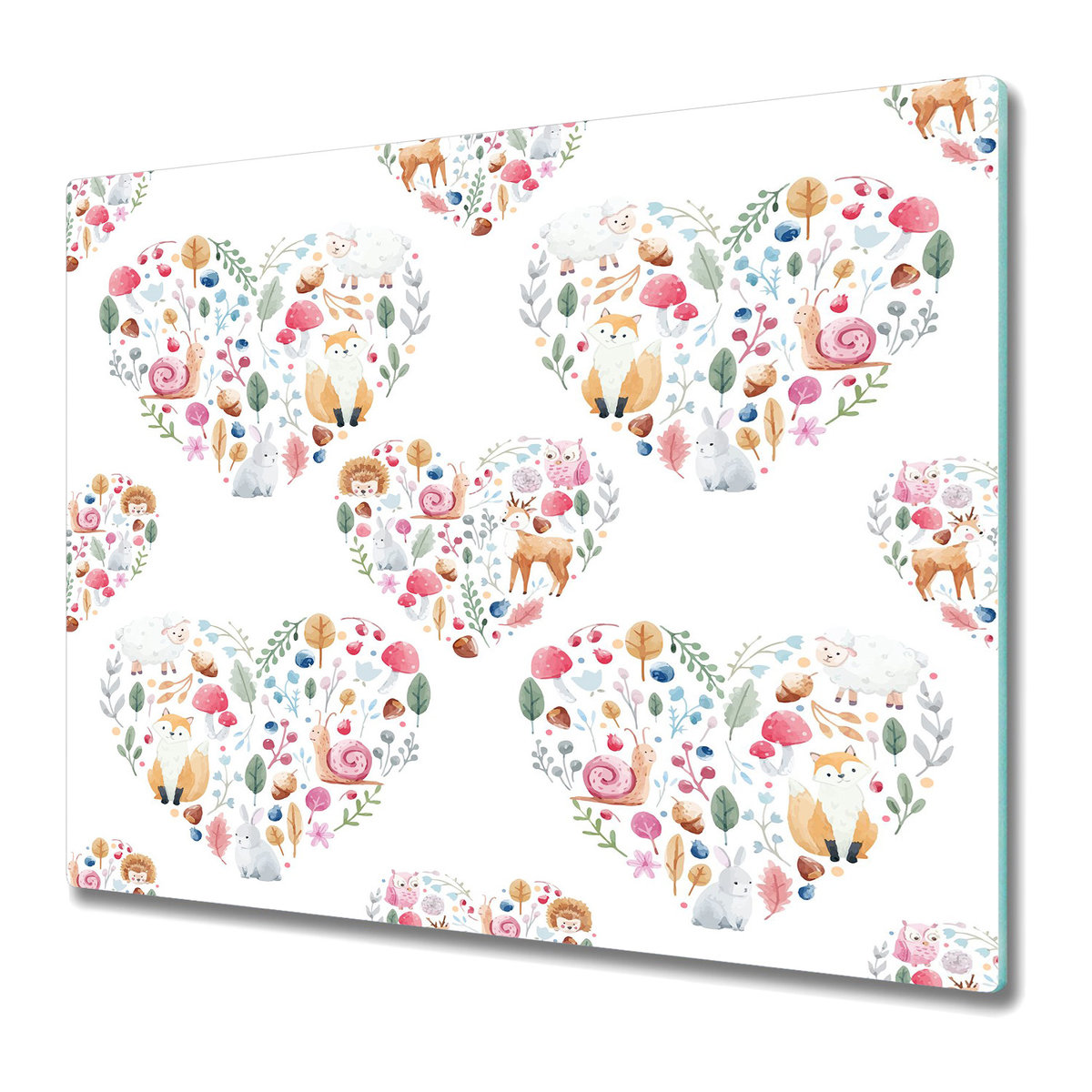 Deski Kuchenne ze Stylowym Ozdobnym nadrukiem 60x52 cm - Lis Królik Serca