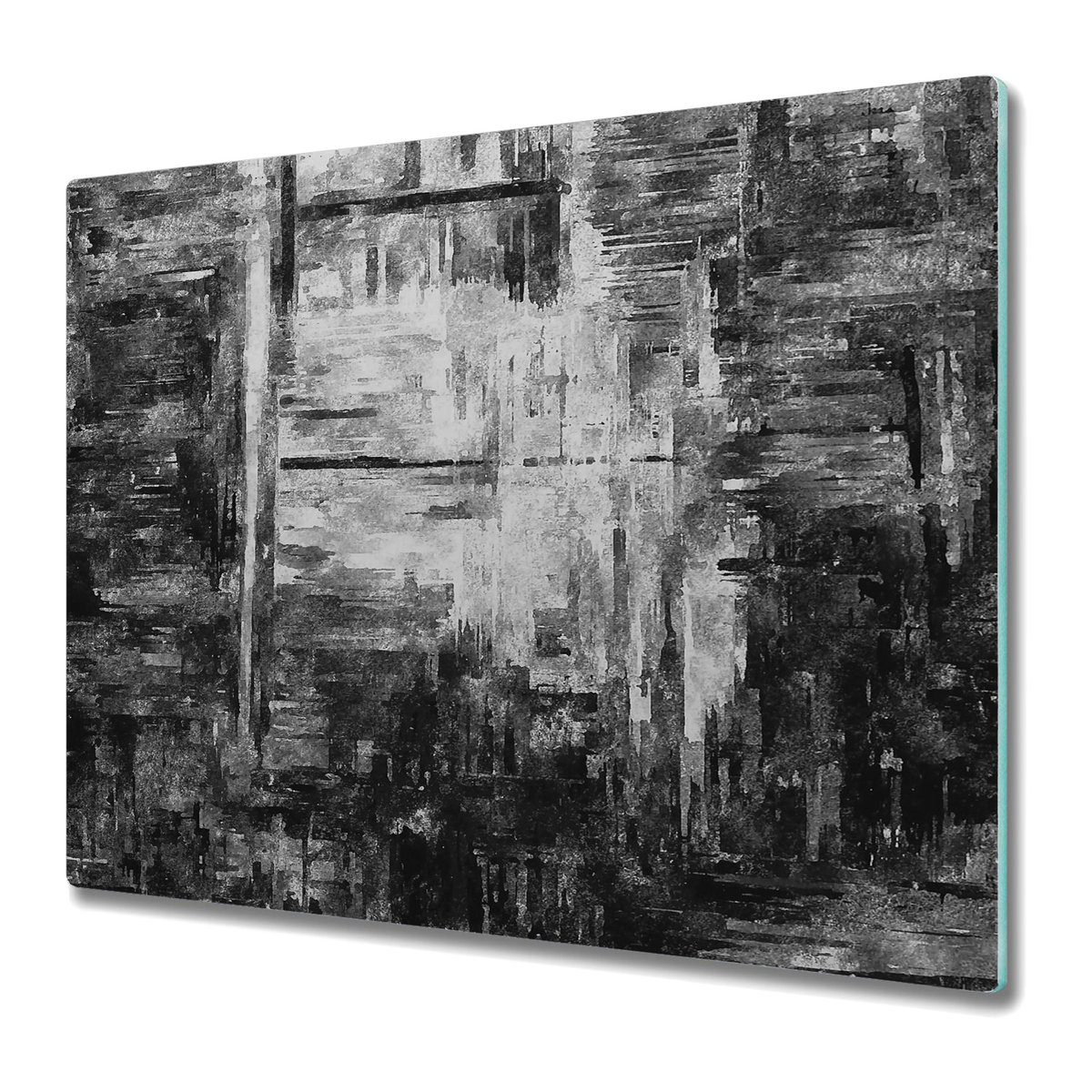 Nowoczesna Deska Kuchenna - Osłonka 60x52 cm - Czarno-biała abstrakcja