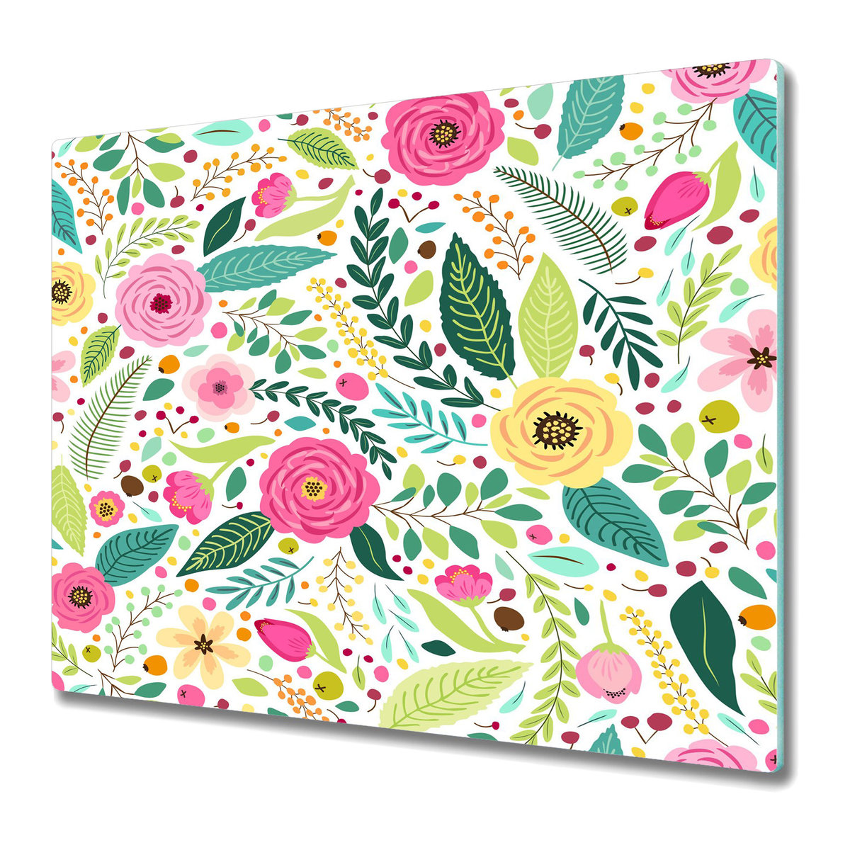 Deska Kuchenna ze Szkła Hartowanego 60x52 cm - Kolorowe kwiatki