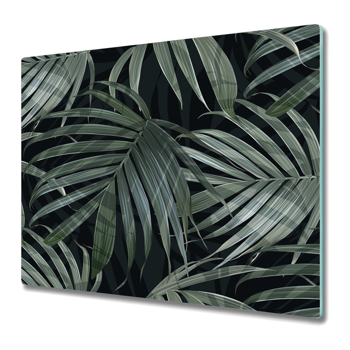 Deska Do Krojenia ze Szkła Hartowanego 60x52 cm - Ciemna monstera