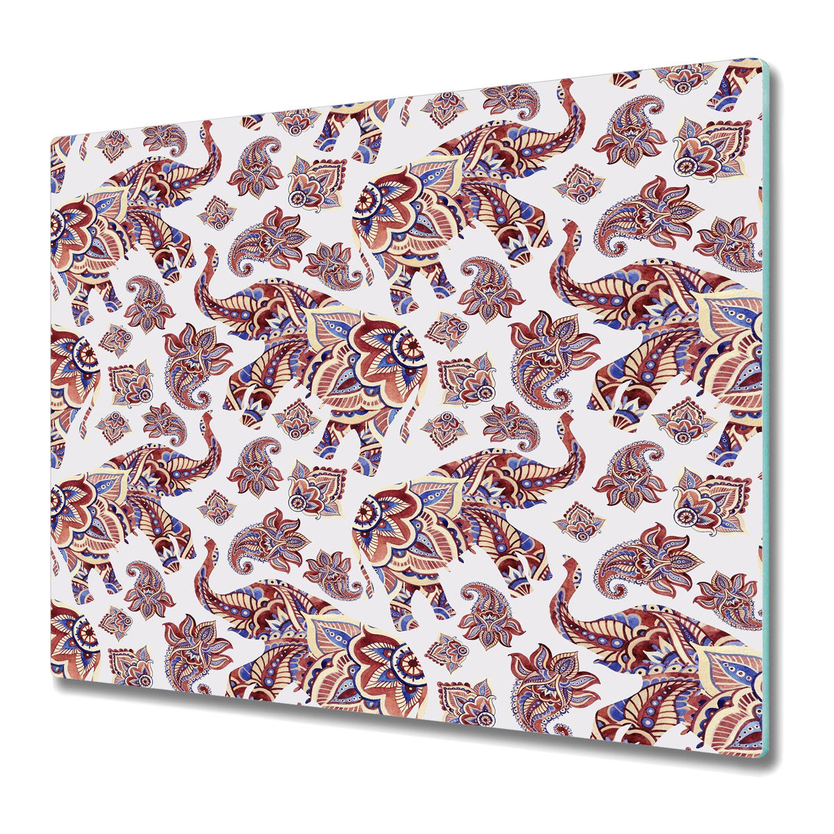 Deska Kuchenna z Printem 60x52 cm - Wzór w stylu Paisley Słoń