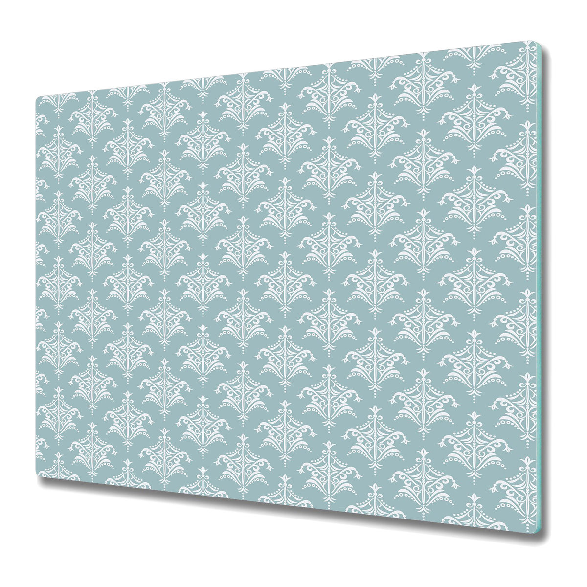 Nowoczesna Deska Kuchenna - Osłonka 60x52 cm - Damask zielony i szary