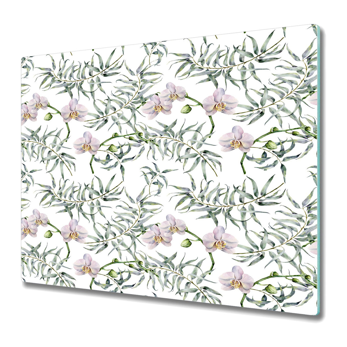 Nowoczesna Deska Kuchenna - Osłonka 60x52 cm - Różowe orchidee