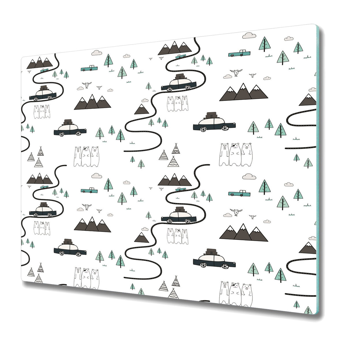 Deska Kuchenna ze Szkła Hartowanego 60x52 cm - Obrazek czas na podróż