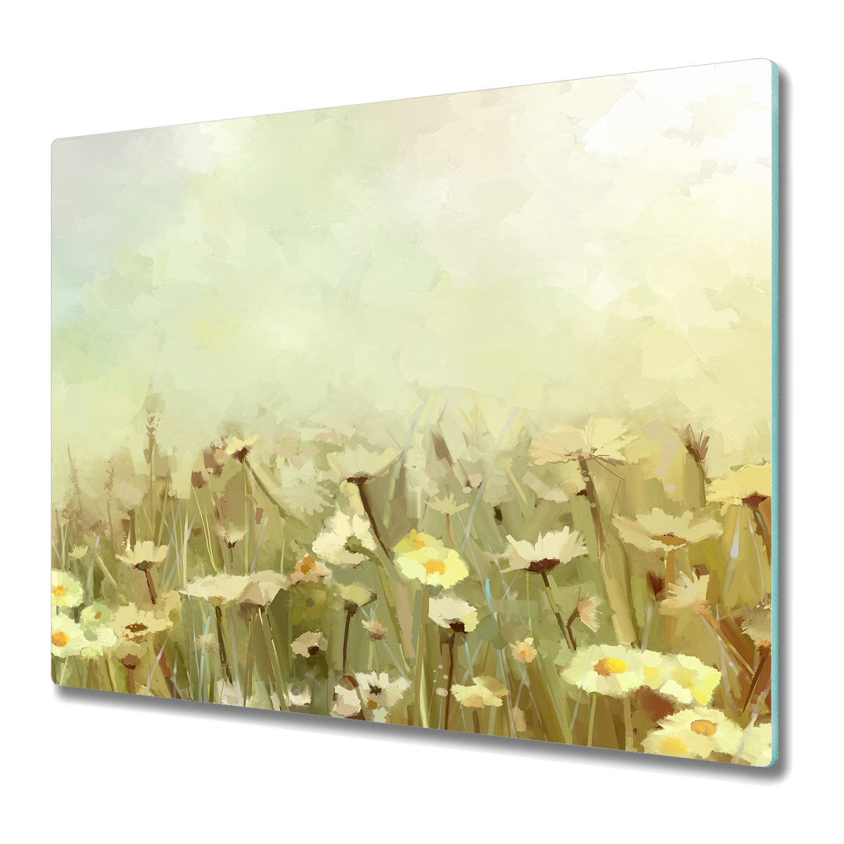 Ozdobna Deska Kuchenna ze Szkła Hartowanego 60x52 cm - Polne kwiaty