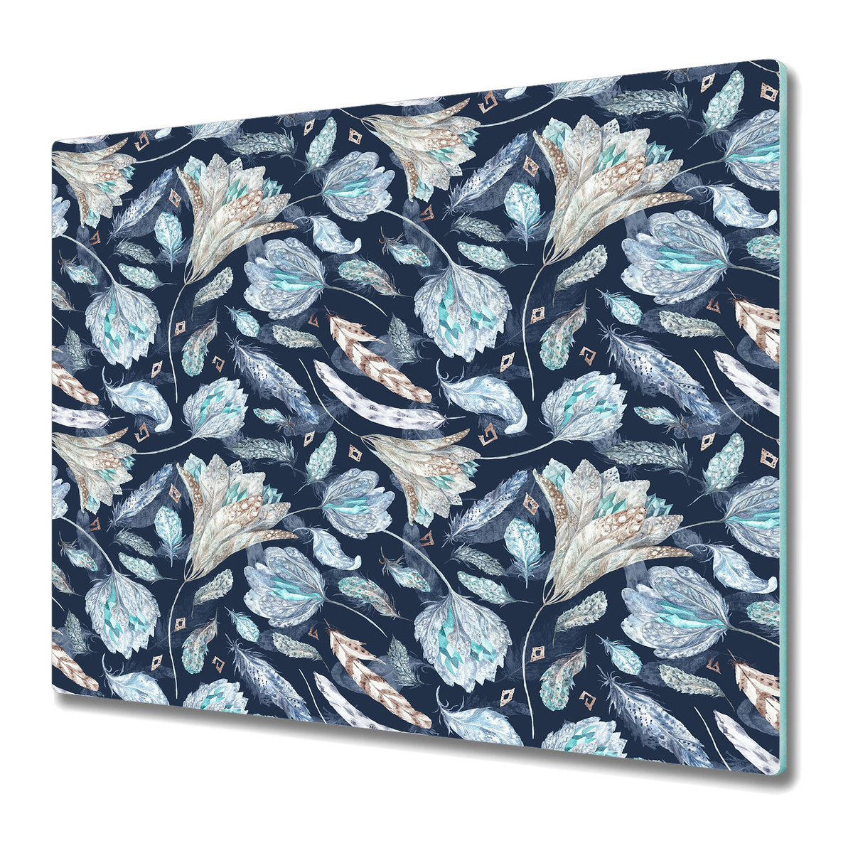 Deska Do Krojenia ze Szkła Hartowanego 60x52 cm - Wzór w stylu Boho