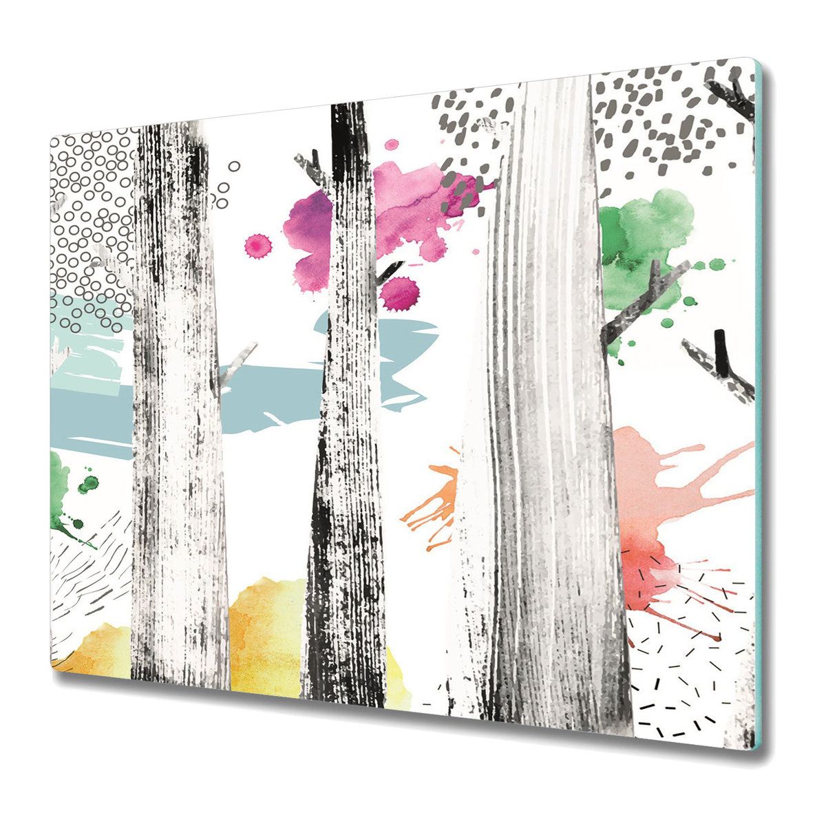 Stylowa Deska Do Krojenia ze Szkła 60x52 cm - Las Abstrakcja