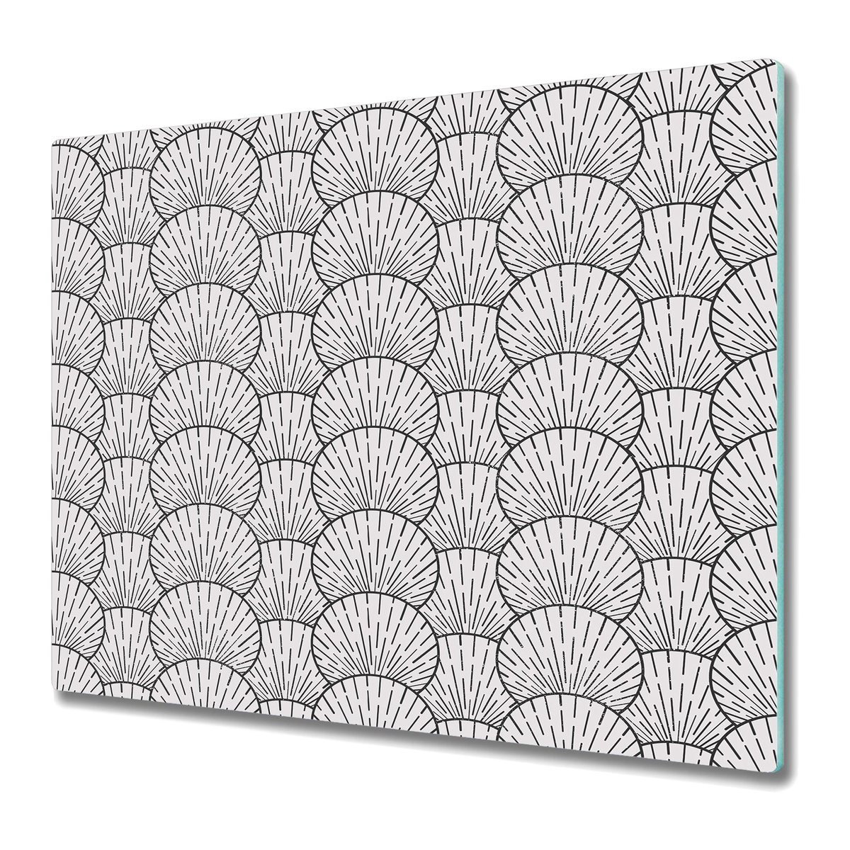 Dekoracyjna Deska Kuchenna ze Szkła 60x52 cm - Geometryczne muszle morskie