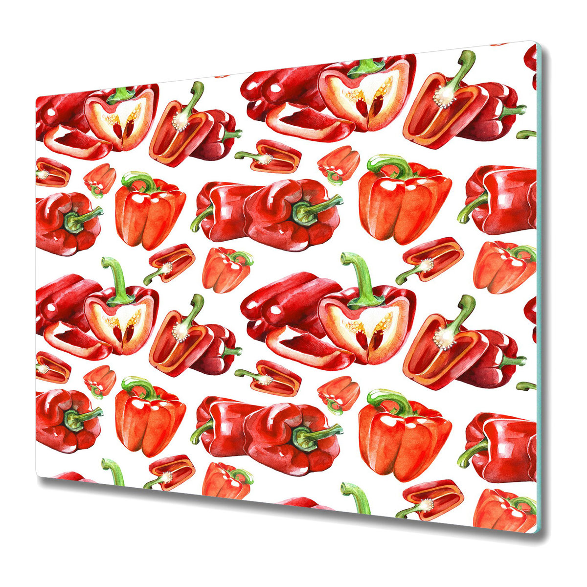 Dekoracyjna Deska Kuchenna ze Szkła 60x52 cm - Czerwone papryki
