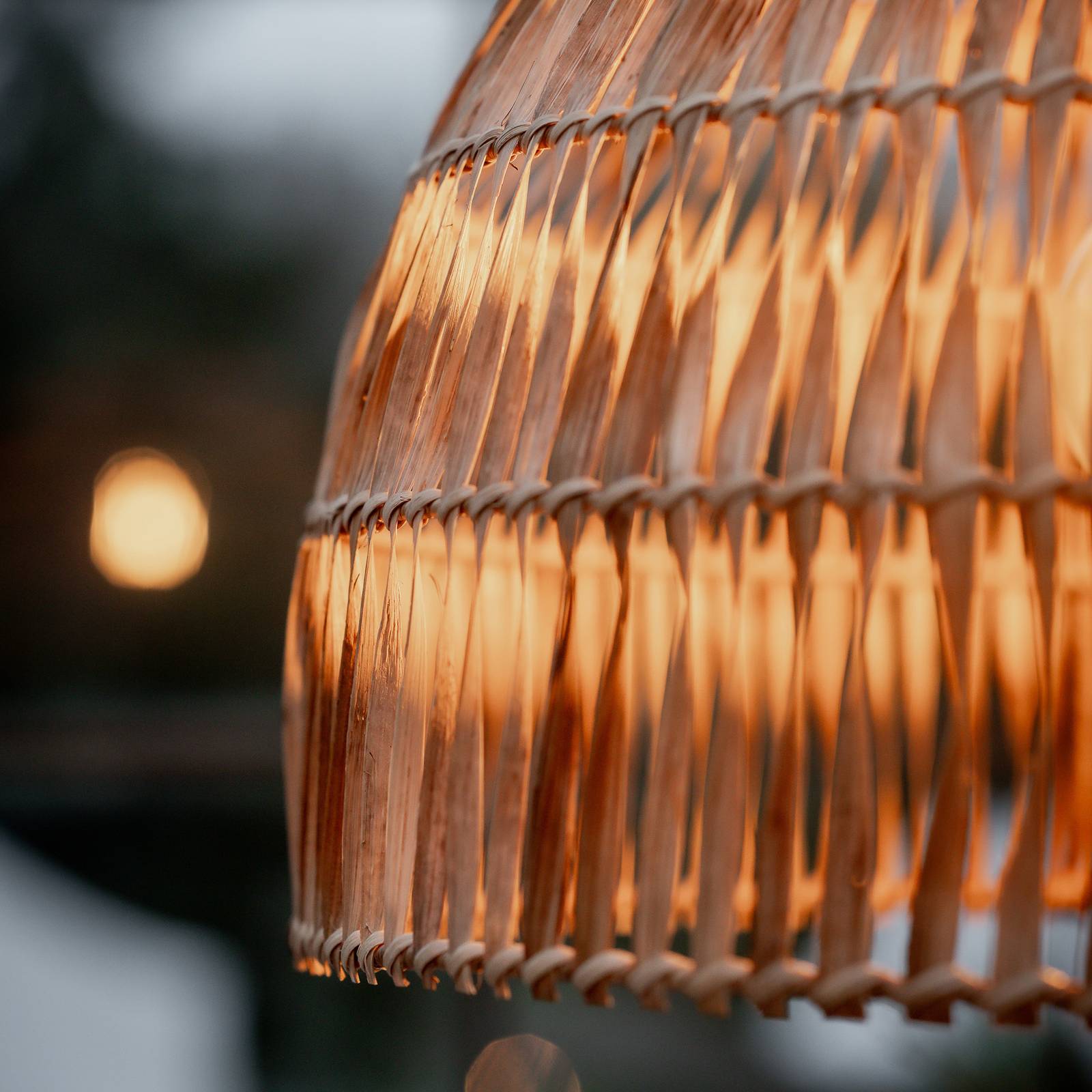 PR Home lampa wisząca zewnętrzna Lace włókno naturalne, kabel wtykowy,