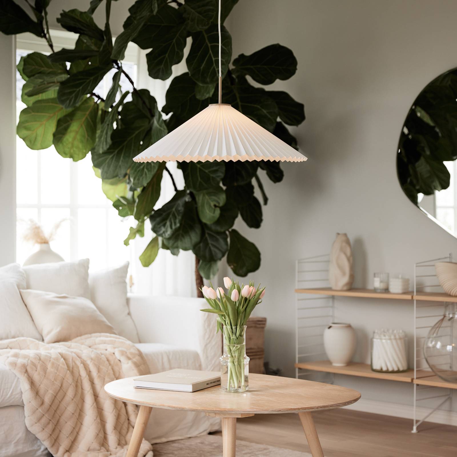 PR Home żyrandol Dora, Ø 60 cm, papier, biały