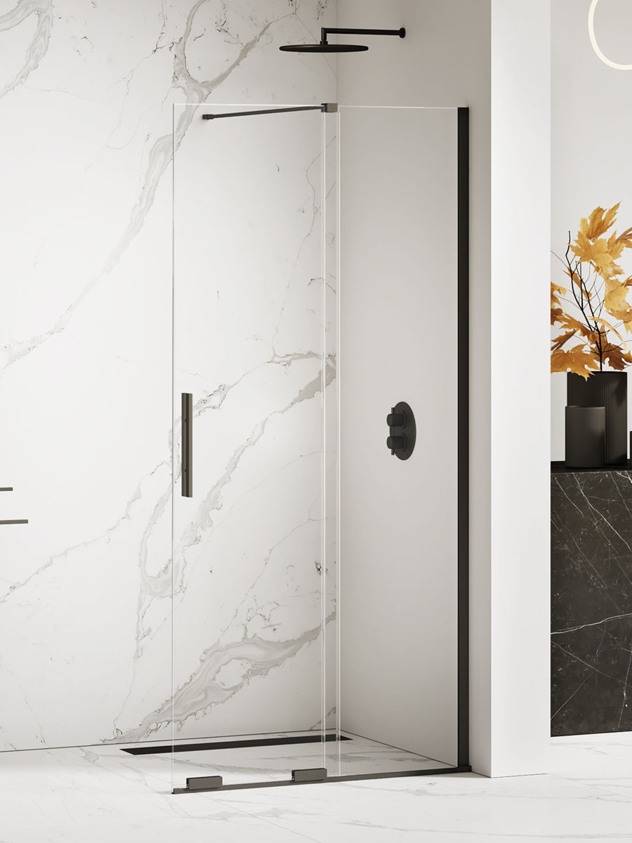 Kabina prysznicowa New Trendy Smart 130x200 walk-in uniwersalna czarna EXK-4194-WU