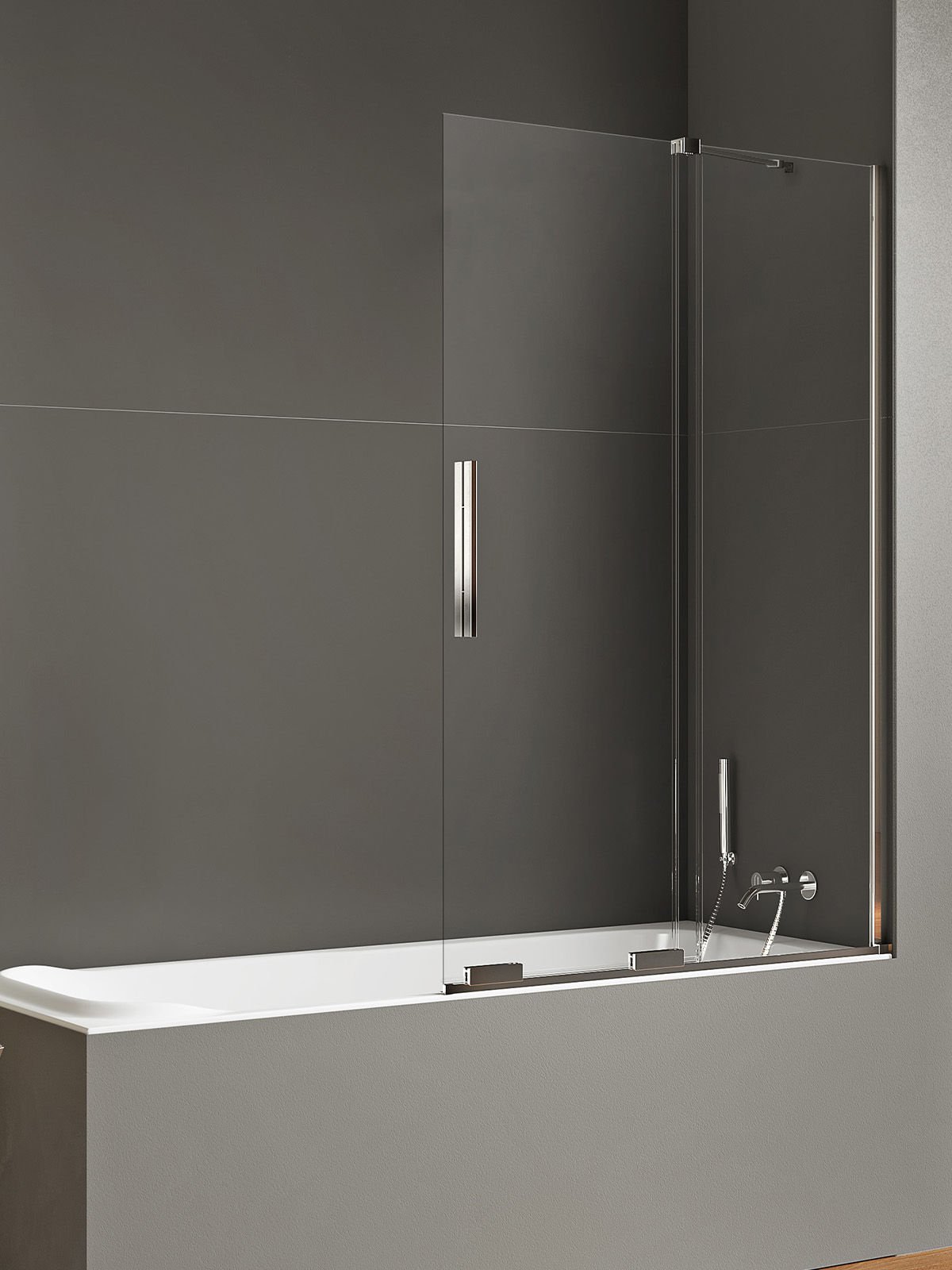 Parawan nawannowy New Trendy Smart 130x150 uniwersalny chrom EXK-4099-WU