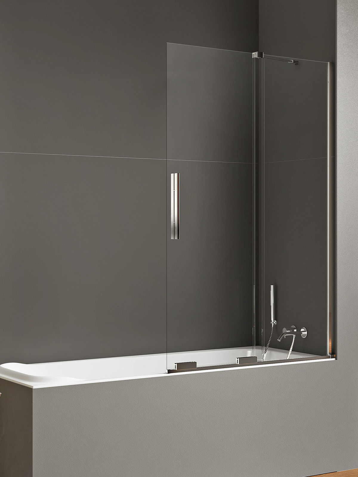 Parawan nawannowy New Trendy Smart 140x150 uniwersalny chrom EXK-4100-WU