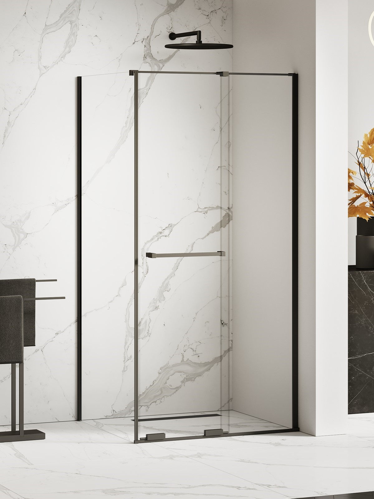 Kabina prysznicowa New Trendy Smart 150x80 prostokątna uniwersalna czarna EXK-6664