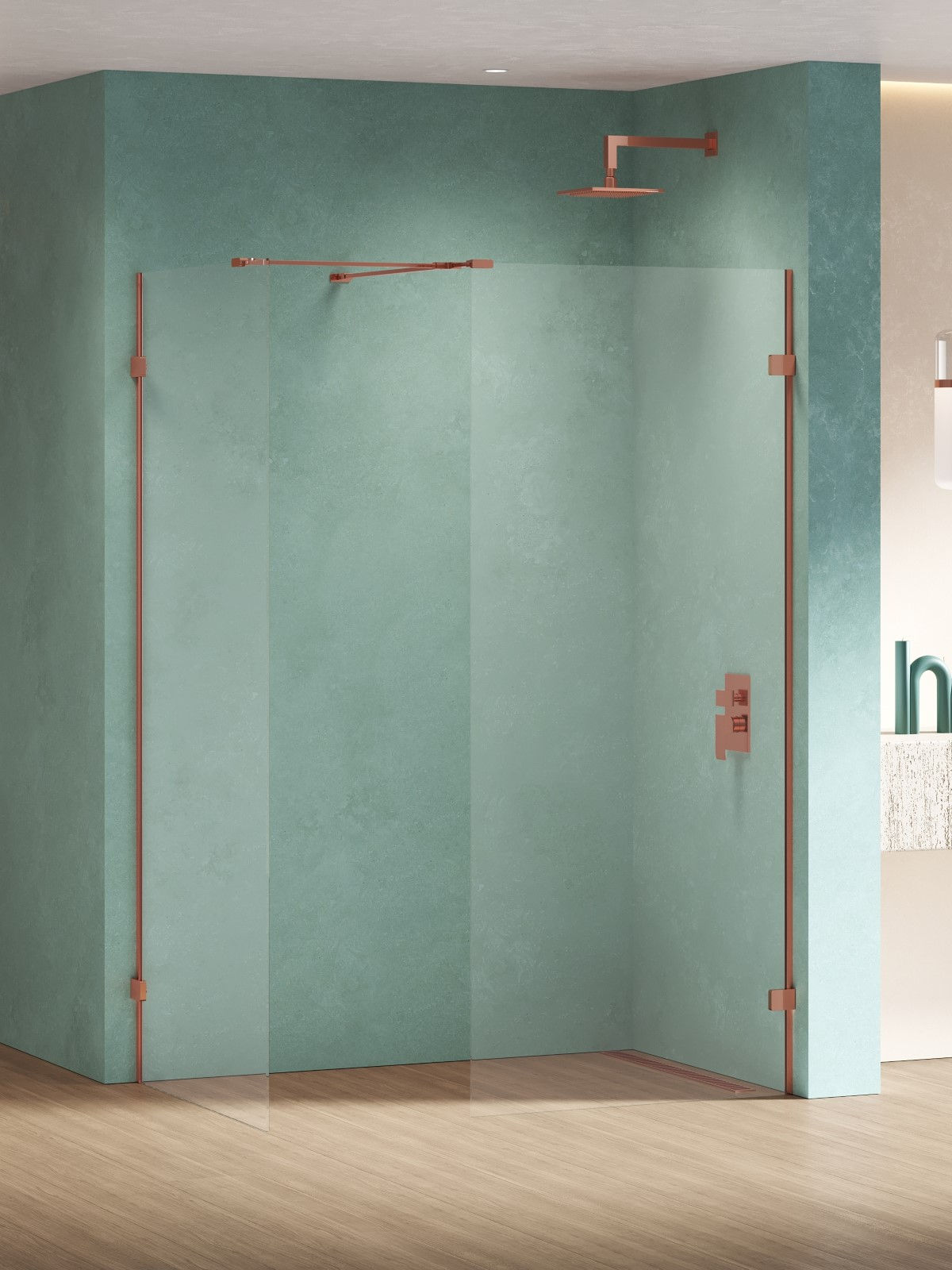 Kabina prysznicowa New Trendy Eventa 160x90 walk-in uniwersalna miedź EXK-6571
