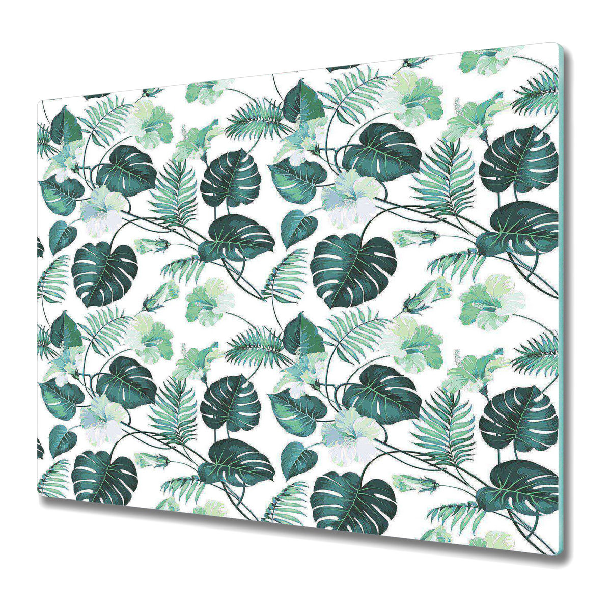 Deska Do Krojenia ze Szkła Hartowanego 60x52 cm - Hawaje tropikalne liście