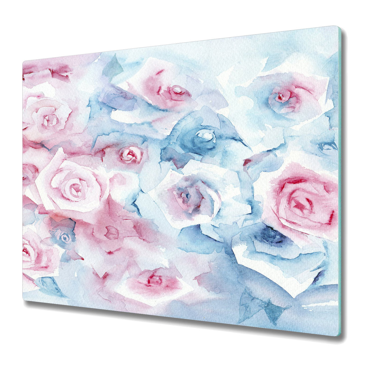 Funkcjonalna Deska Kuchenna - Osłona indukcji 60x52 cm - Delikatne Pastelowe Kwiaty