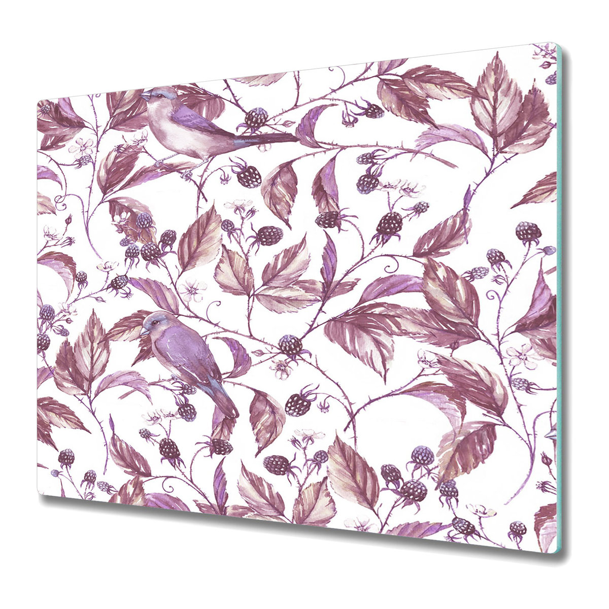 Stylowa Deska Do Krojenia ze Szkła 60x52 cm - Ptaki na gałęzi