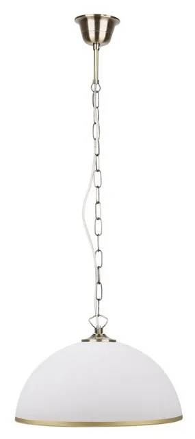 Klasyczna lampa wisząca ze szklanym kloszem ozdobionym złotym paskiem - 5X V157 M9-B11