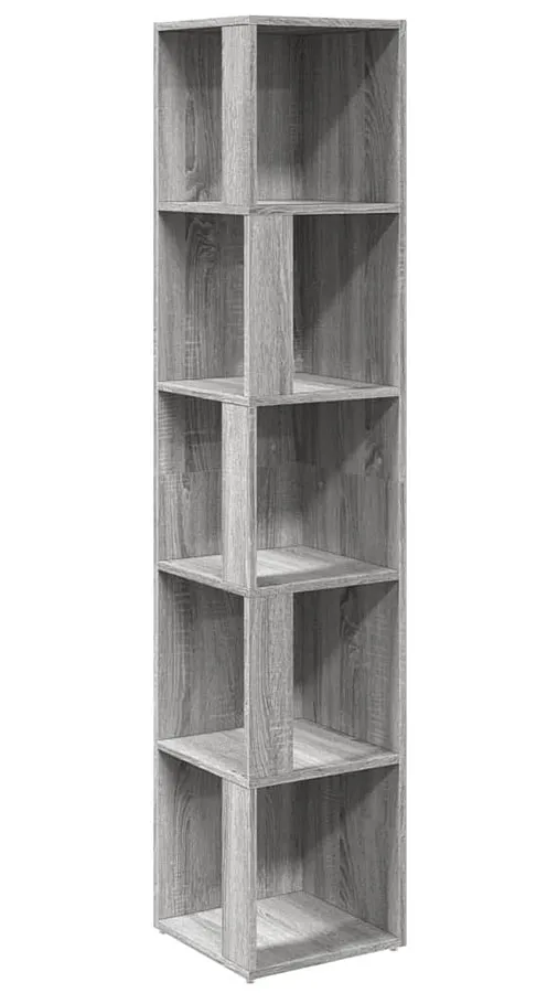 Otwarty wąski regał narożny szary dąb sonoma N0-T61