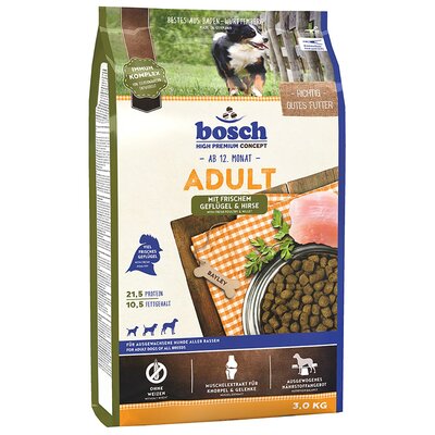 Karma sucha dla psa Bosch Petfood Adult Drób & Proso, 3 kg