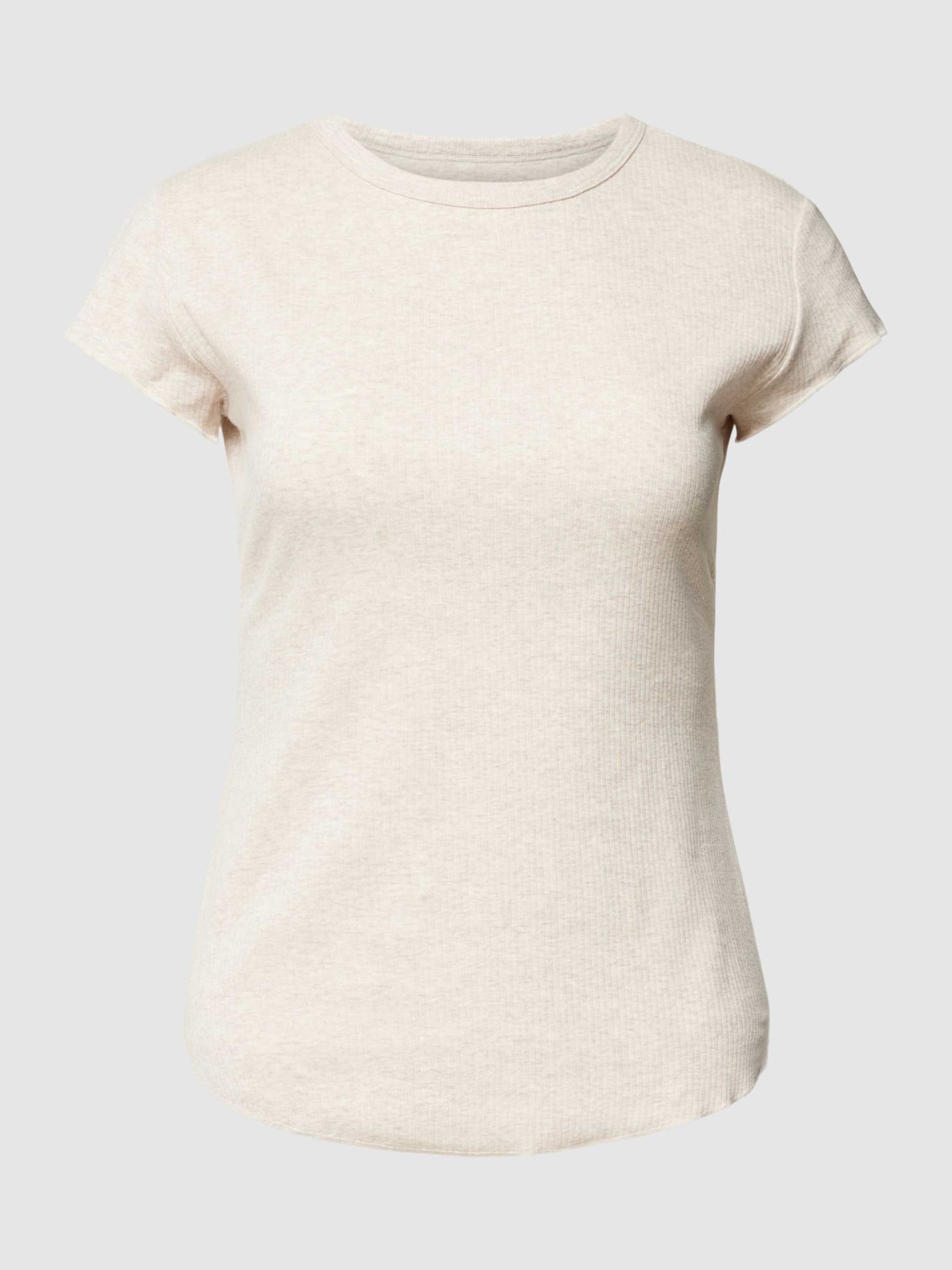 T-shirt z prążkowaniem model ‘Go Ribbed’