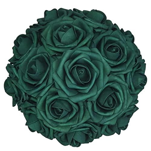 25 szt. sztuczny kwiat, prawdziwe w dotyku, sztuczne róże piankowe, dekoracja DIY, na ślub, dla druhny, bukiet ślubny, dekoracja na centralne przyjęcie, 25, zieleń wojskowa