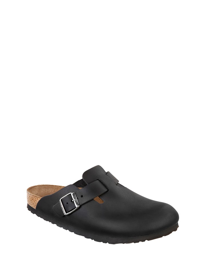 Birkenstock Skórzane klapki w kolorze czarnym