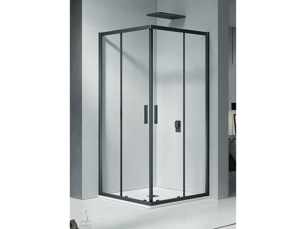 Riho Hamar 2.0 Kabina prysznicowa kwadratowa 90x90x200 cm profile czarne szkło przejrzyste G007005121