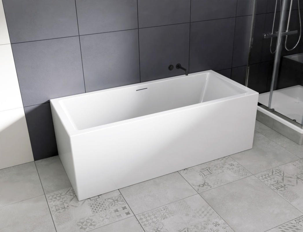 Riho Rethink Cubic Plug&Play Back2Wall Wanna prostokątna 180x80 cm biały połysk B106025005