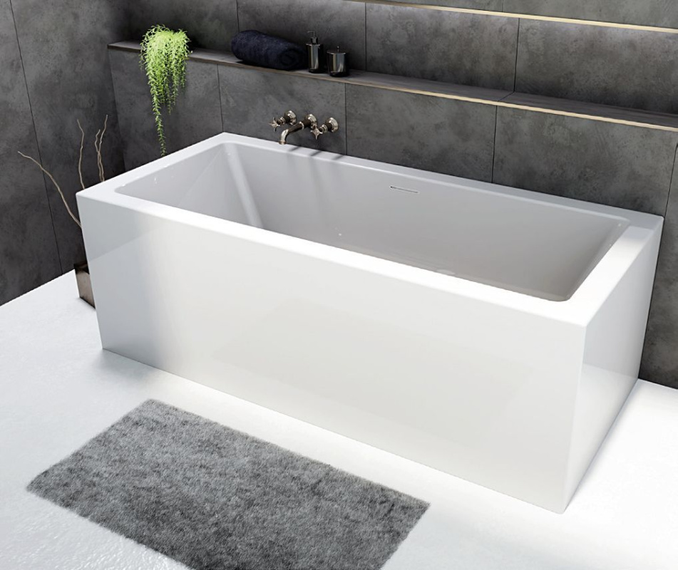Riho Rethink Cubic Plug&Play Back2Wall Wanna prostokątna 190x80 cm biały połysk B108025005
